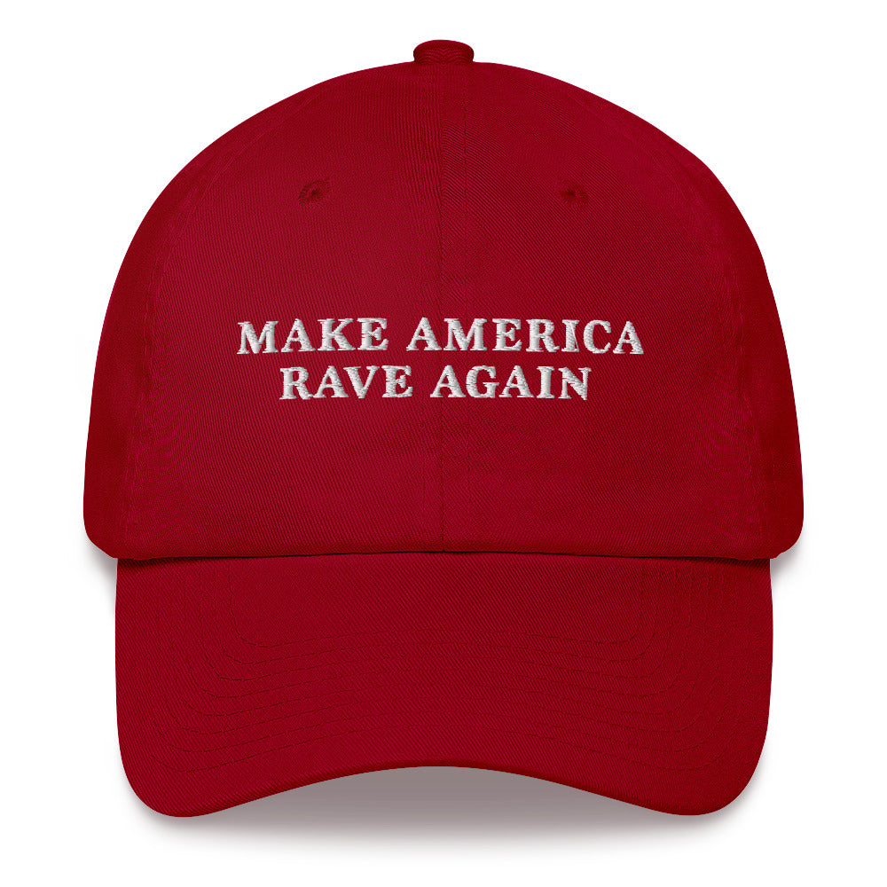"Make America Rave Again" Red Hat w/ white stitch