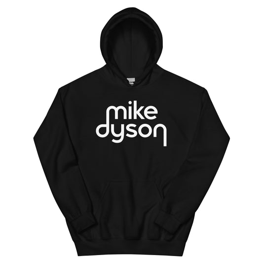 "Mike Dyson" Hoodie Sweatshirt - black hoodie white text