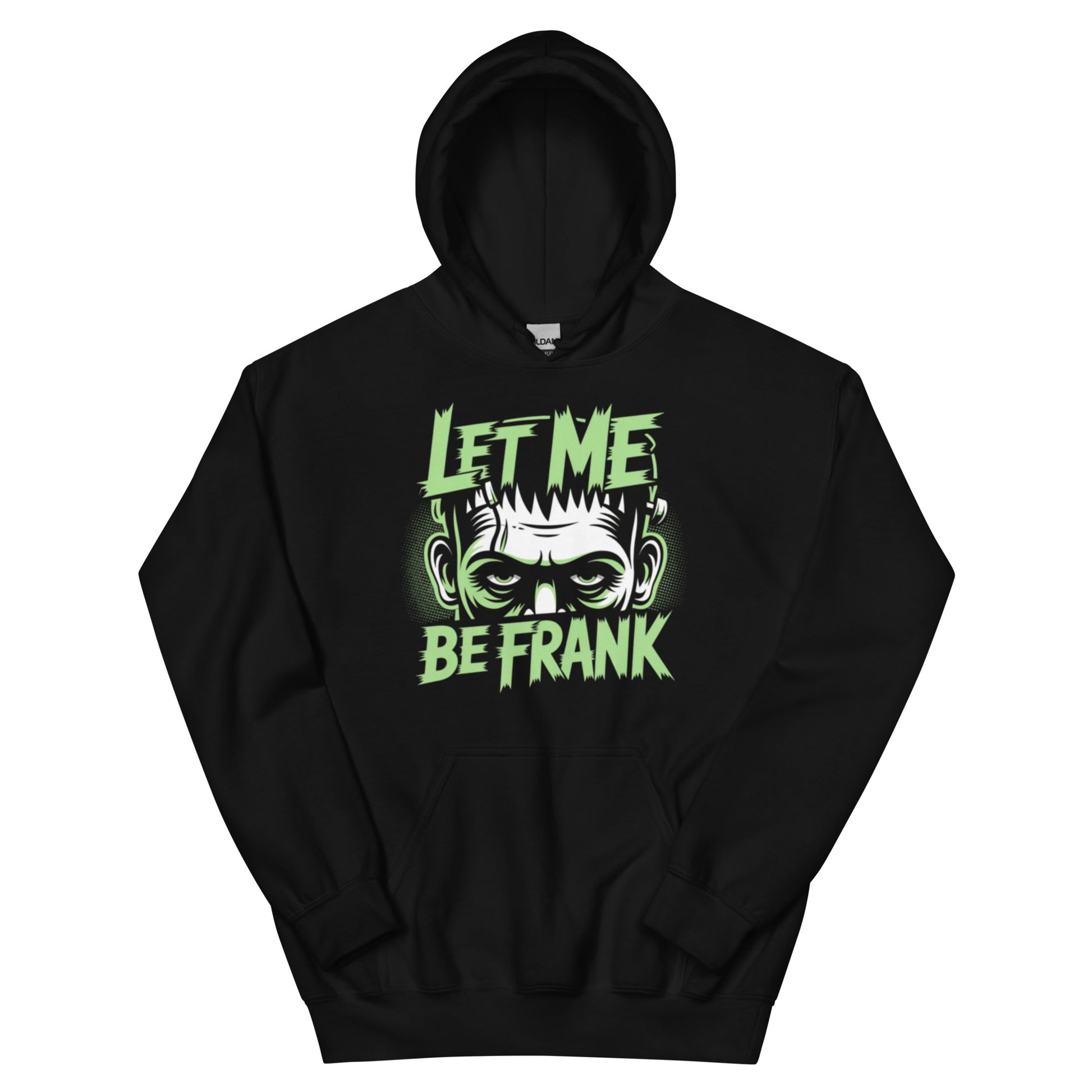 Frankenstein hoodie. green design on black hoodie