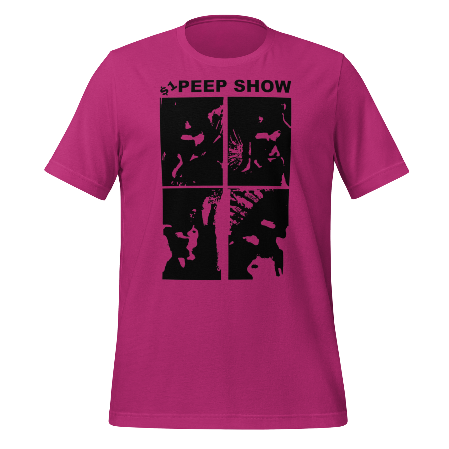 $1 Peep Show Pink T-Shirt - berry pink shirt