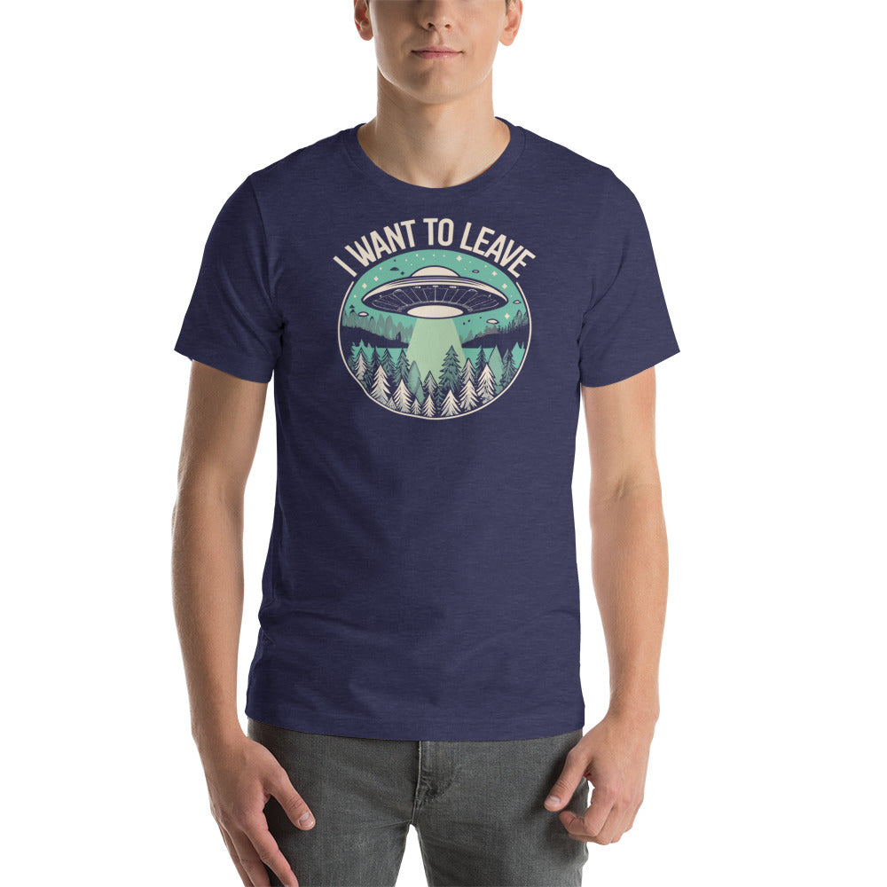 I Want To Leave T-shirt - heather navy tee