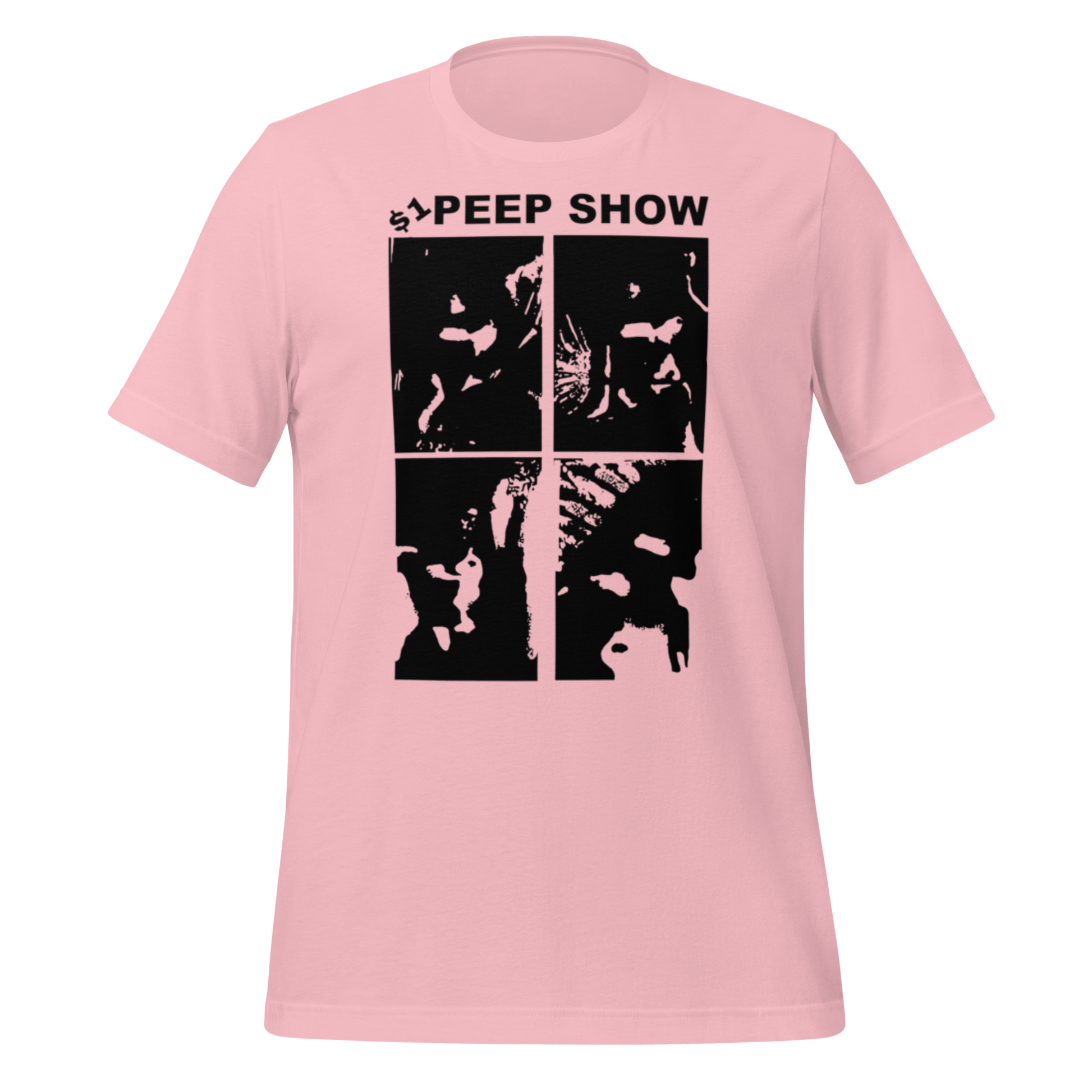 $1 Peep Show Pink T-Shirt - pink shirt mock up