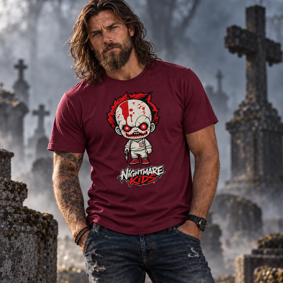 Nightmare Kids Bloody Clown Kid Splatter Shirt graphic tee
