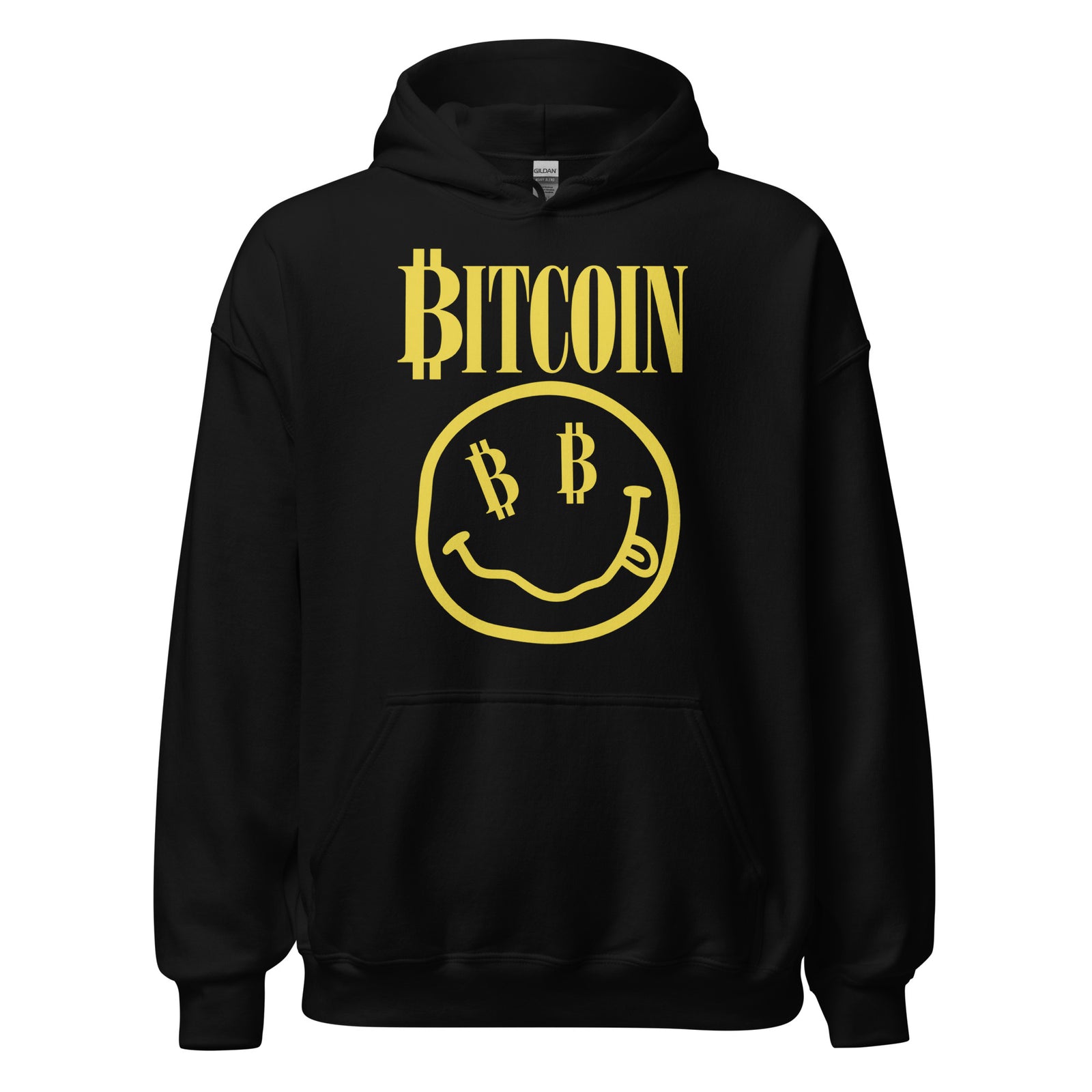 Bitcoin Smiley Face Crypto Graphic Sweatshirt Hoodie Bitcoin Smiley Crypto Hoodie — view 3