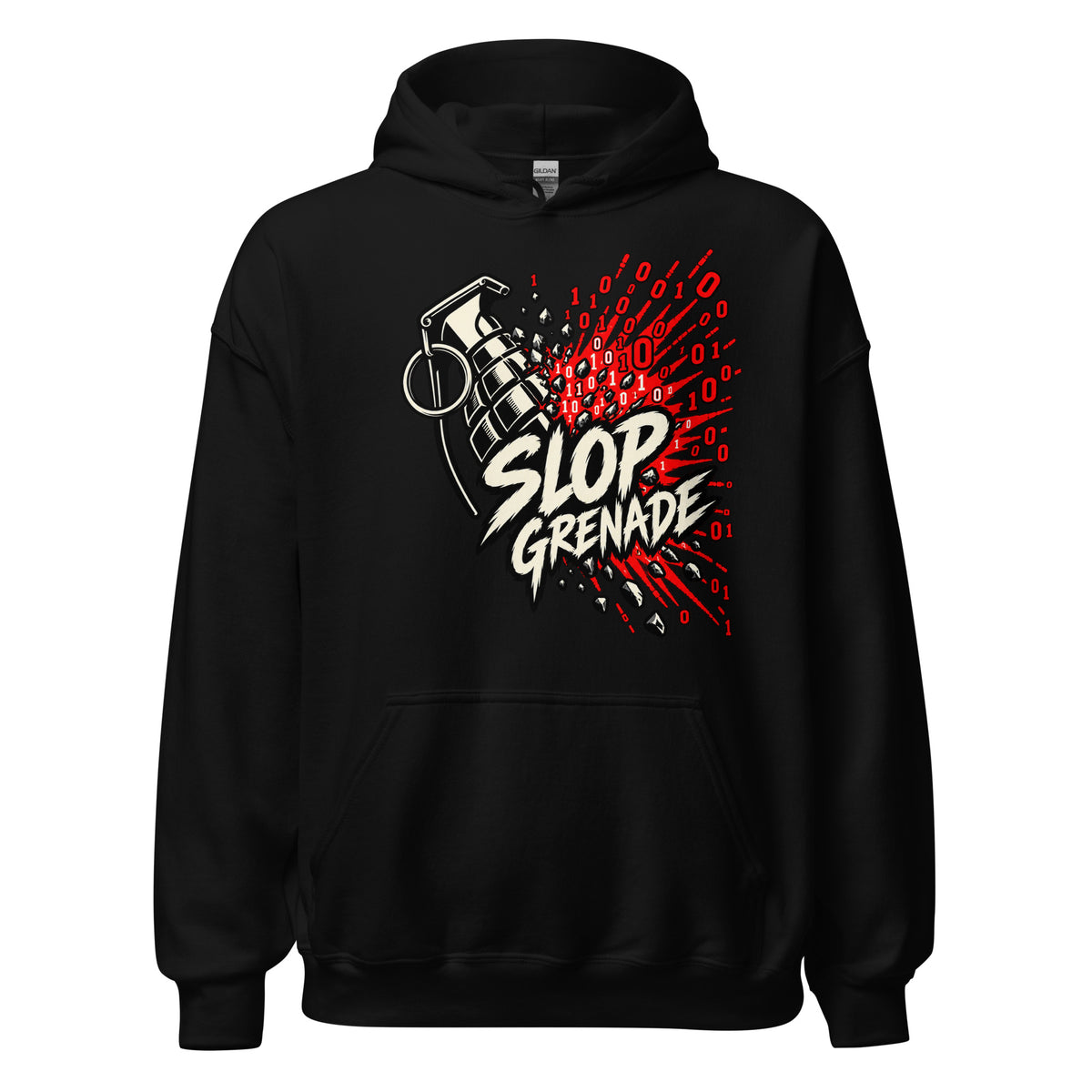 Slop Grenade AI Workplace Hoodie Graphic Tee — view 3