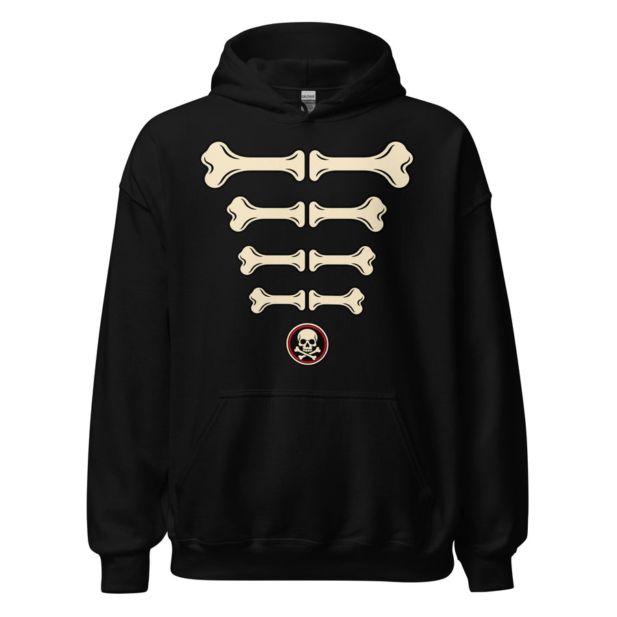 Bare Bones Ribs Stacked Skeleton Hoodie graphic tee