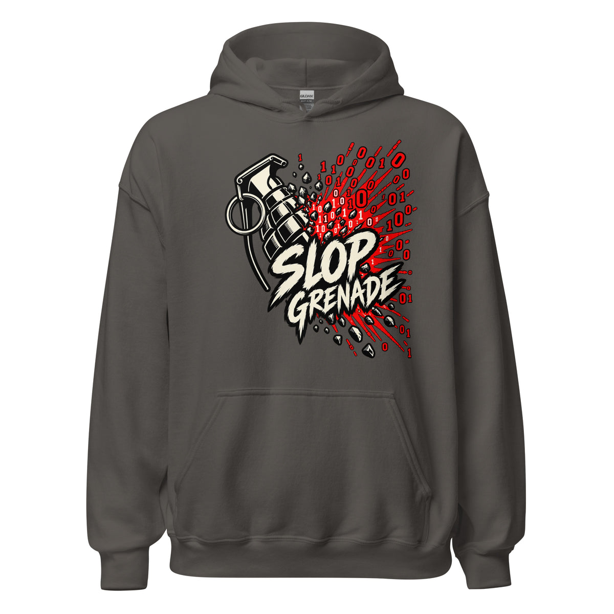 Slop Grenade AI Workplace Hoodie Graphic Tee — view 8