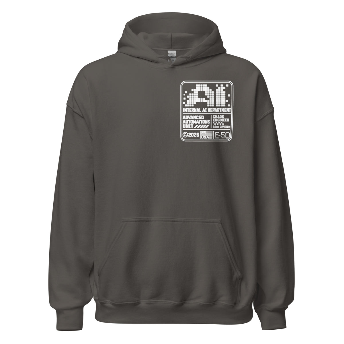 Chaos Engineer Badge Internal AI Department Hoodie Graphic Tee — back view