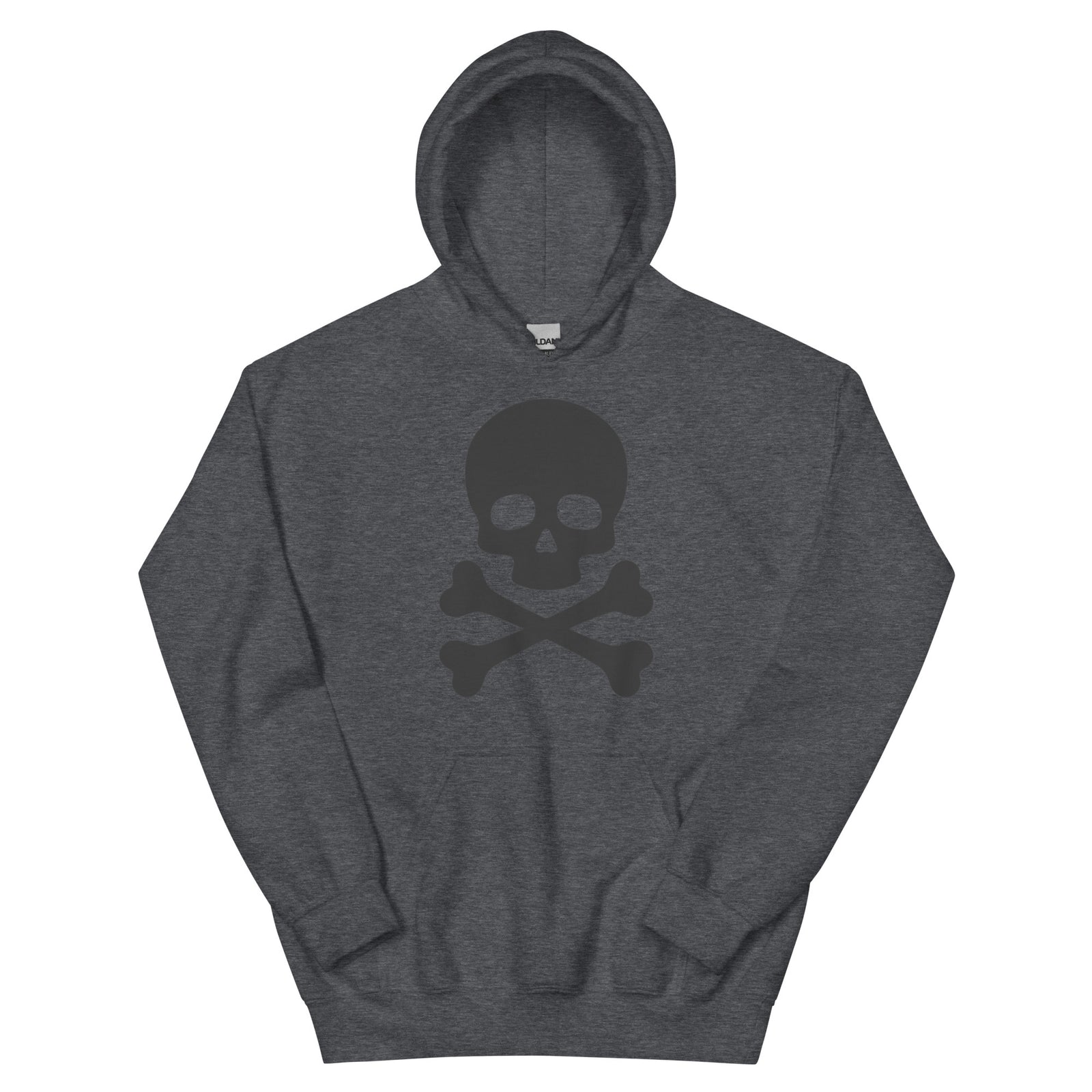 Classic Skull & Cross Bones Hoodie Sweatshirt - dark grey heather hoodie black skull logo