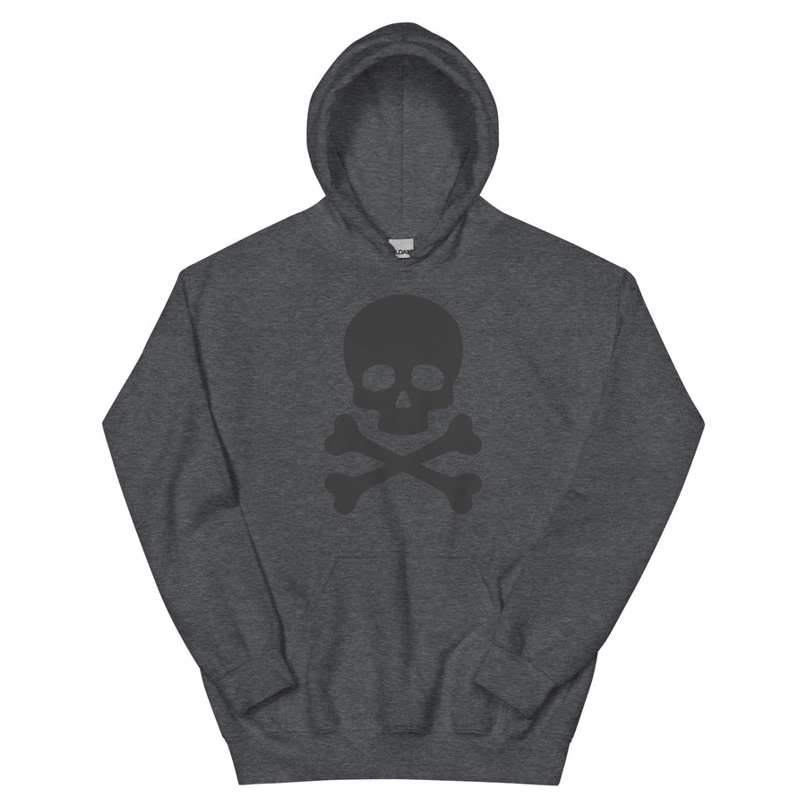 Classic Skull & Cross Bones Hoodie Sweatshirt - dark grey heather hoodie black skull logo