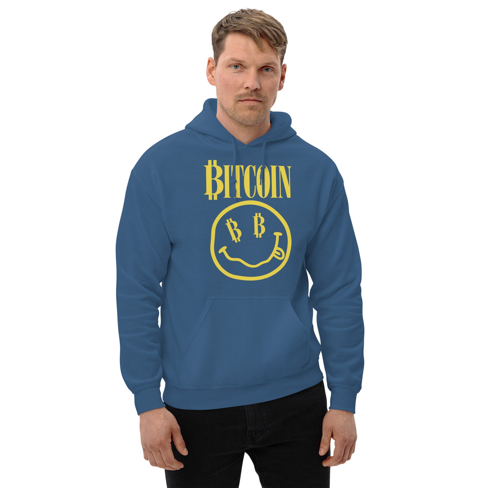 Bitcoin Smiley Face Crypto Graphic Sweatshirt Hoodie Bitcoin Smiley Crypto Hoodie — view 8
