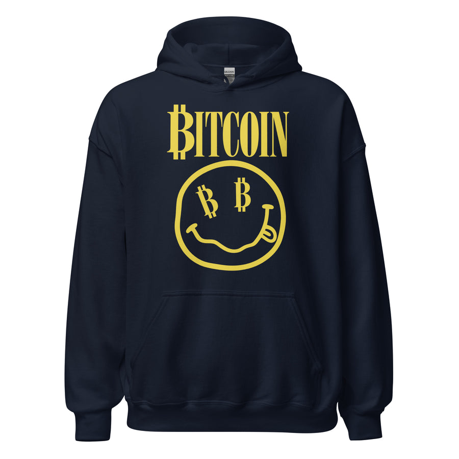 Bitcoin Smiley Face Crypto Graphic Sweatshirt Hoodie Bitcoin Smiley Crypto Hoodie