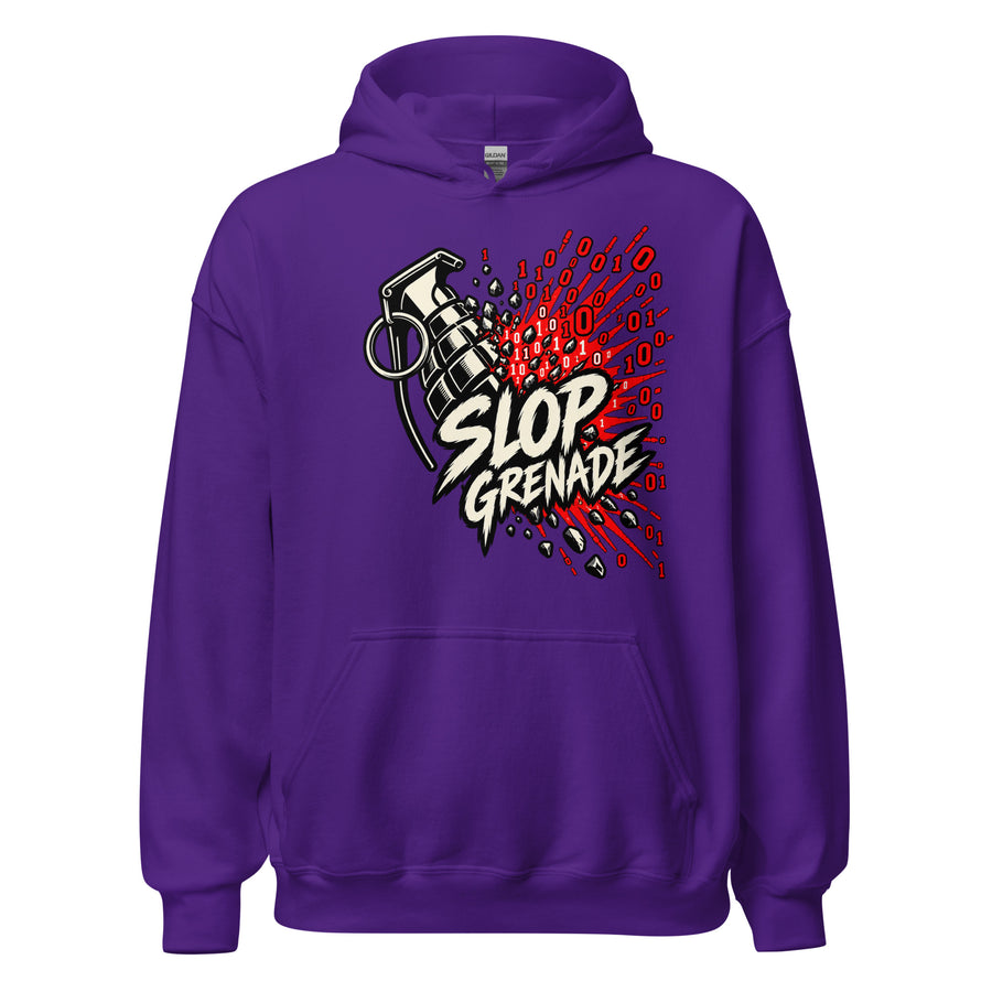 Slop Grenade AI Workplace Hoodie graphic tee