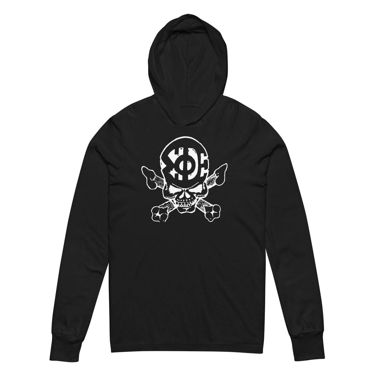 ΣΦΕ SigEp Throw Back '97 Spring Rush Skull Hooded Graphic Tee — front view