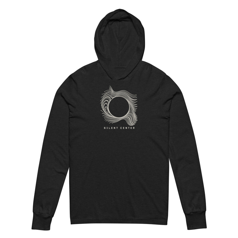 Silent Center Flow Field Hooded long-sleeve tee graphic tee — back view