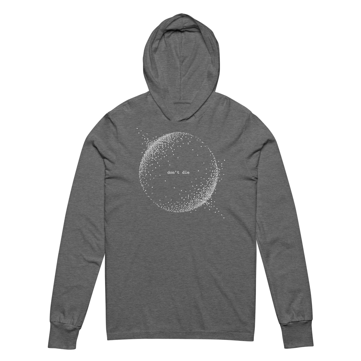 Don't Die Minimal Dot Sphere Hooded Long-sleeve Tee Graphic Tee — view 3