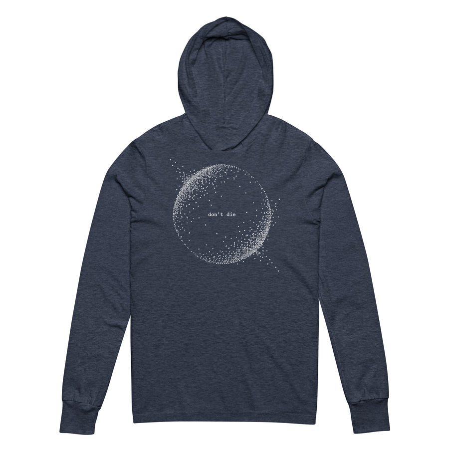 Don't Die Minimal Dot Sphere Hooded Long-sleeve Tee graphic tee