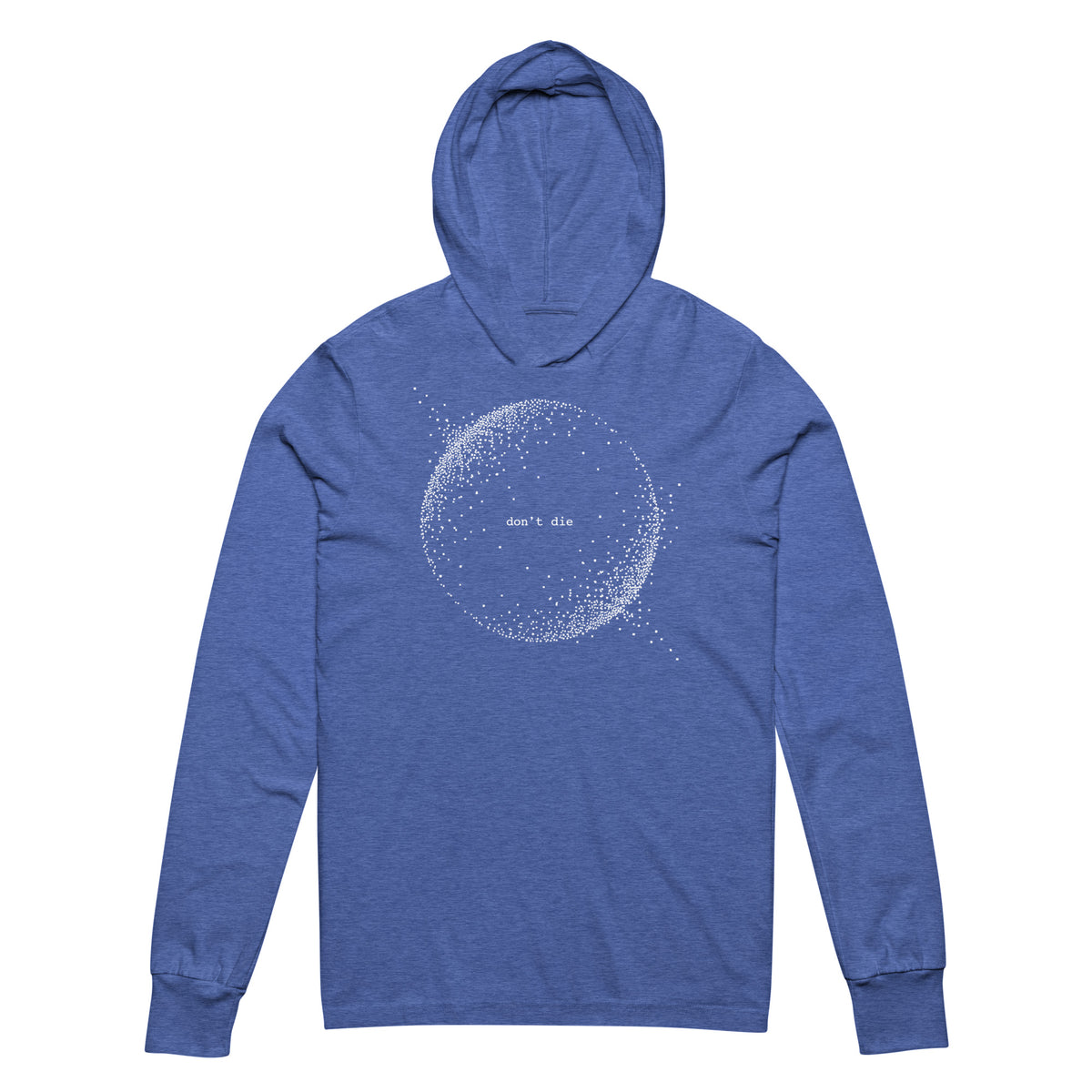 Don't Die Minimal Dot Sphere Hooded Long-sleeve Tee Graphic Tee — view 4