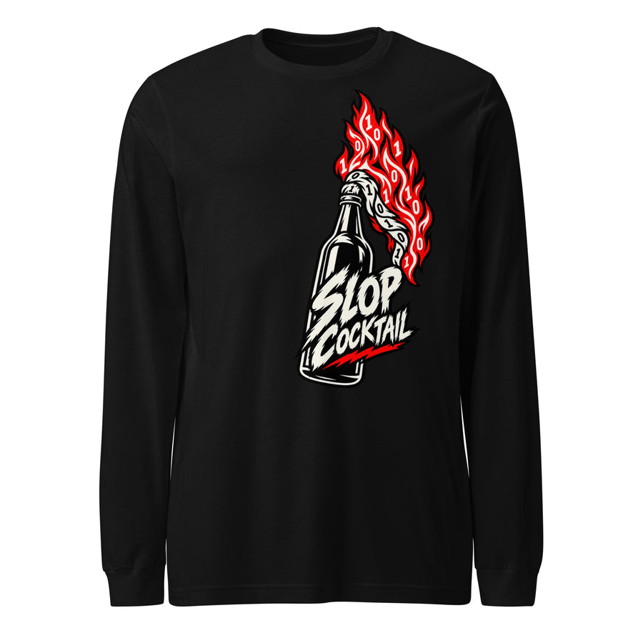 Slop Cocktail AI-era Work Culture Slop Long Sleeve Tee graphic tee — back view