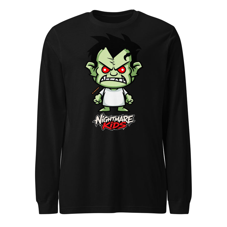 Nightmare Kids Grit Green Monster Kid Long Sleeve Tee graphic tee — back view