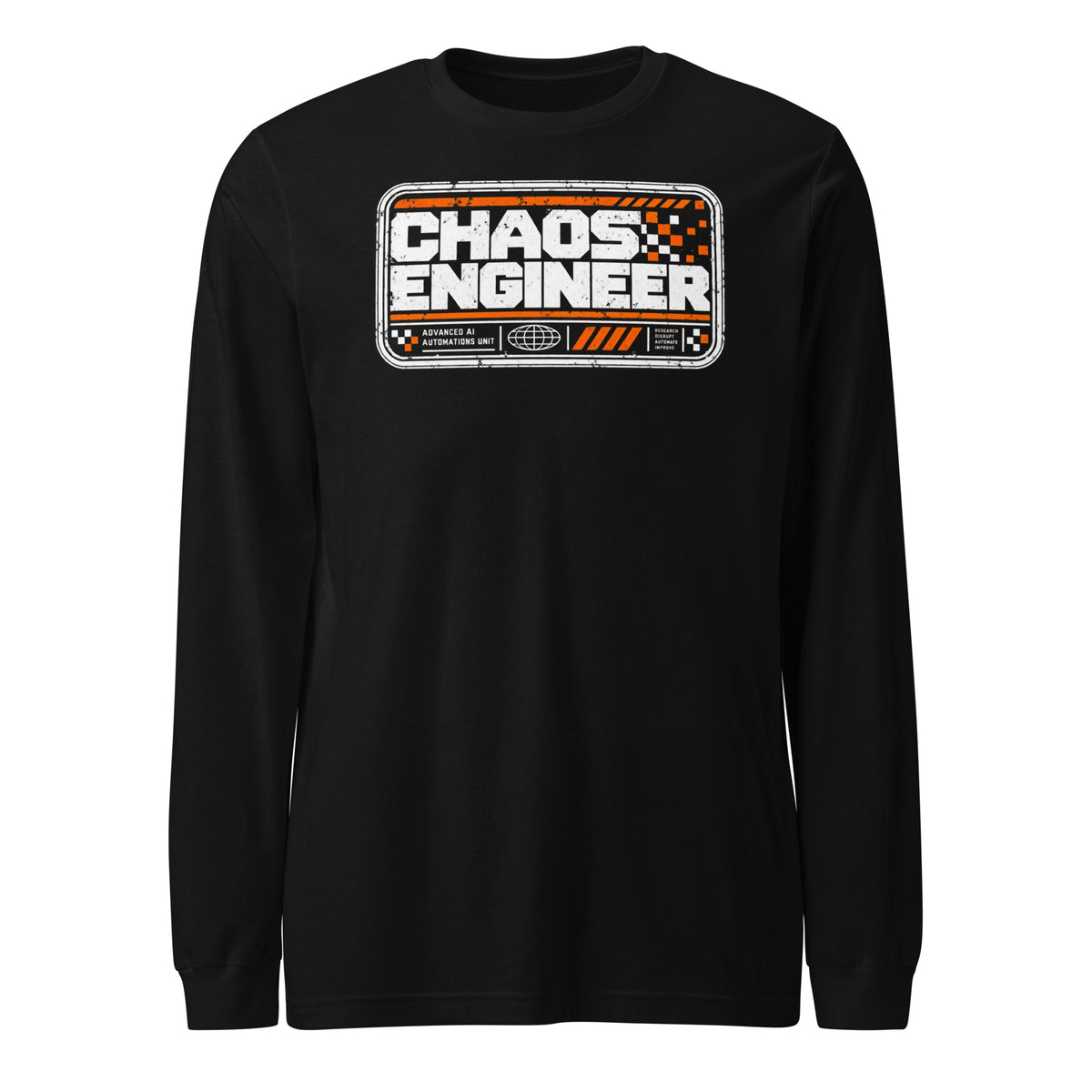 Chaos Engineer Advanced AI Automations Long Sleeve Graphic Tee — front view