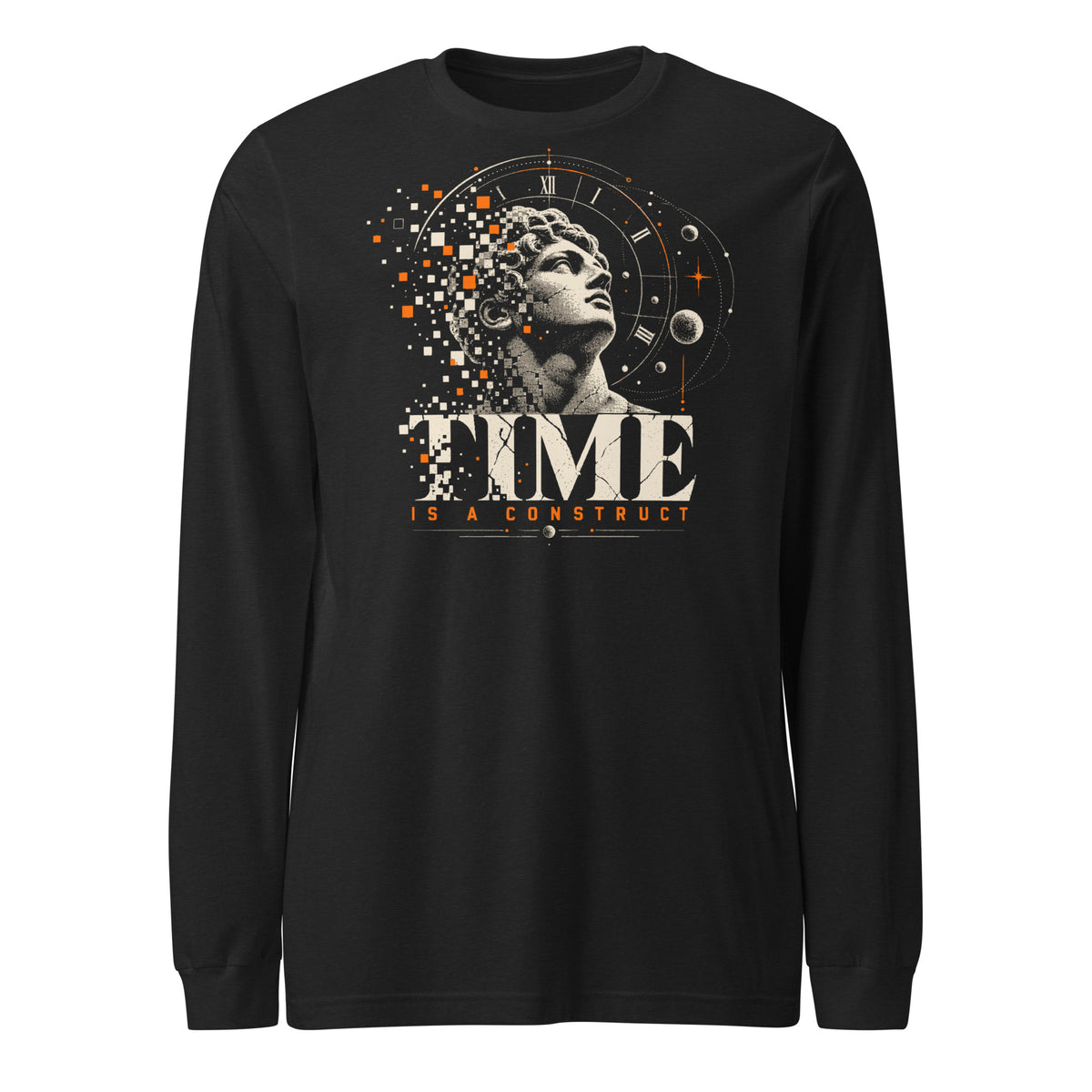 Time Is a Construct Long Sleeve Tee Graphic Tee — front view