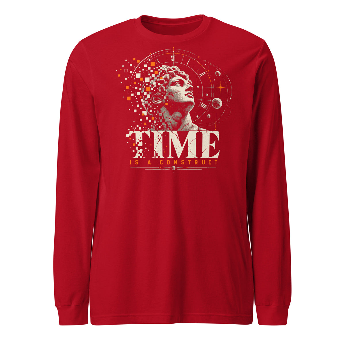 Time Is a Construct Long Sleeve Tee Graphic Tee — back view