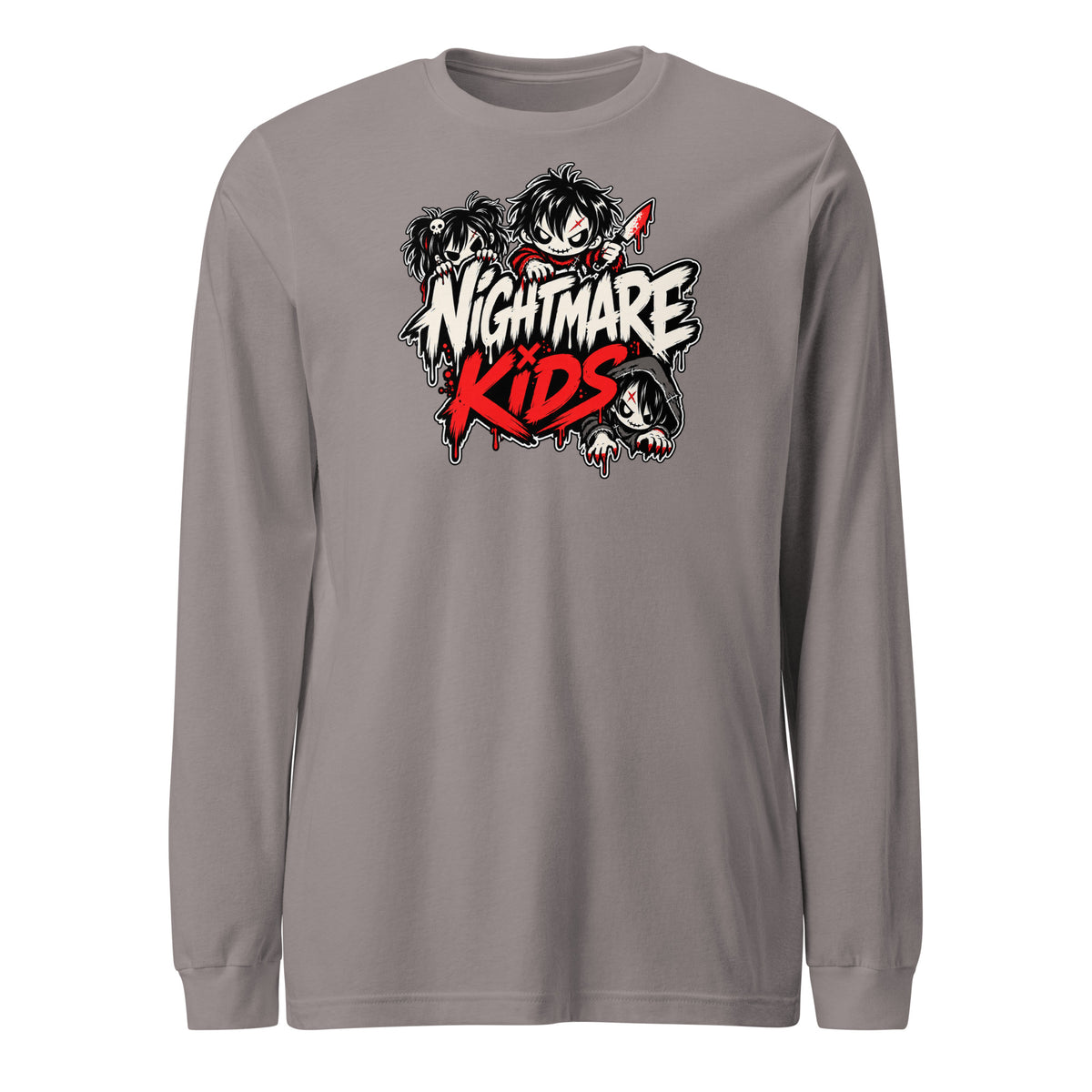 Nightmare Kids Crew Logo Long Sleeve Shirt Graphic Tee — view 3
