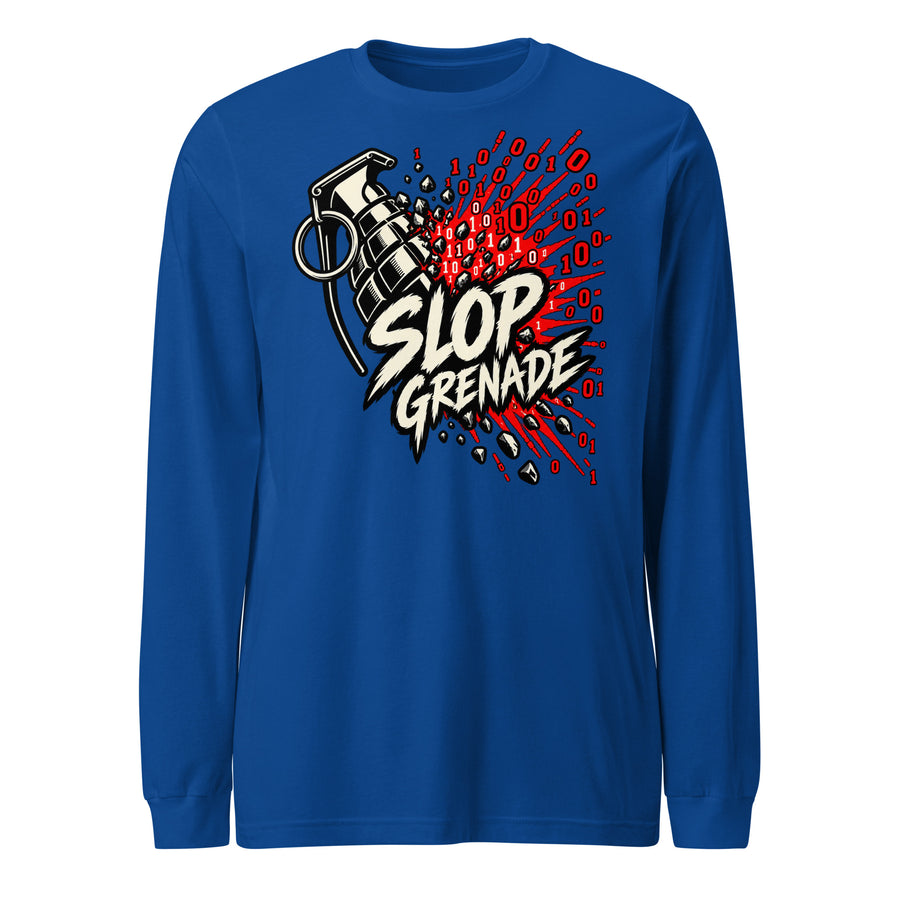 Slop Grenade AI Workplace Long Sleeve Tee graphic tee — back view