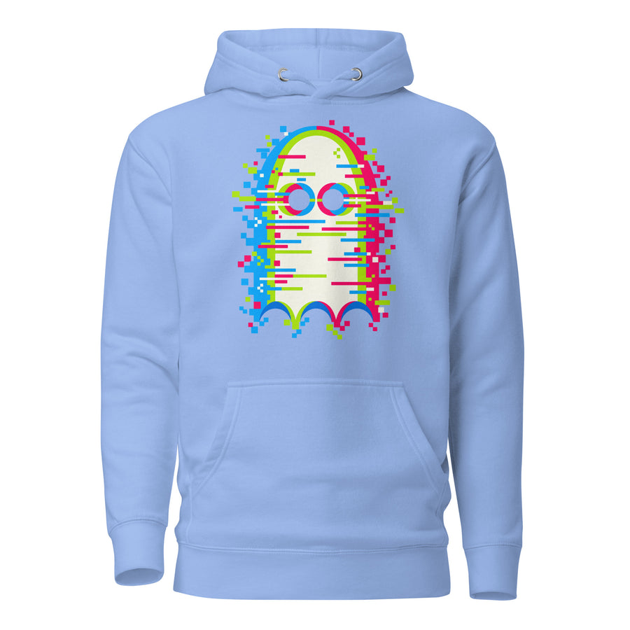 Glitch'd Pixel Ghost Error Hoodie graphic tee — back view