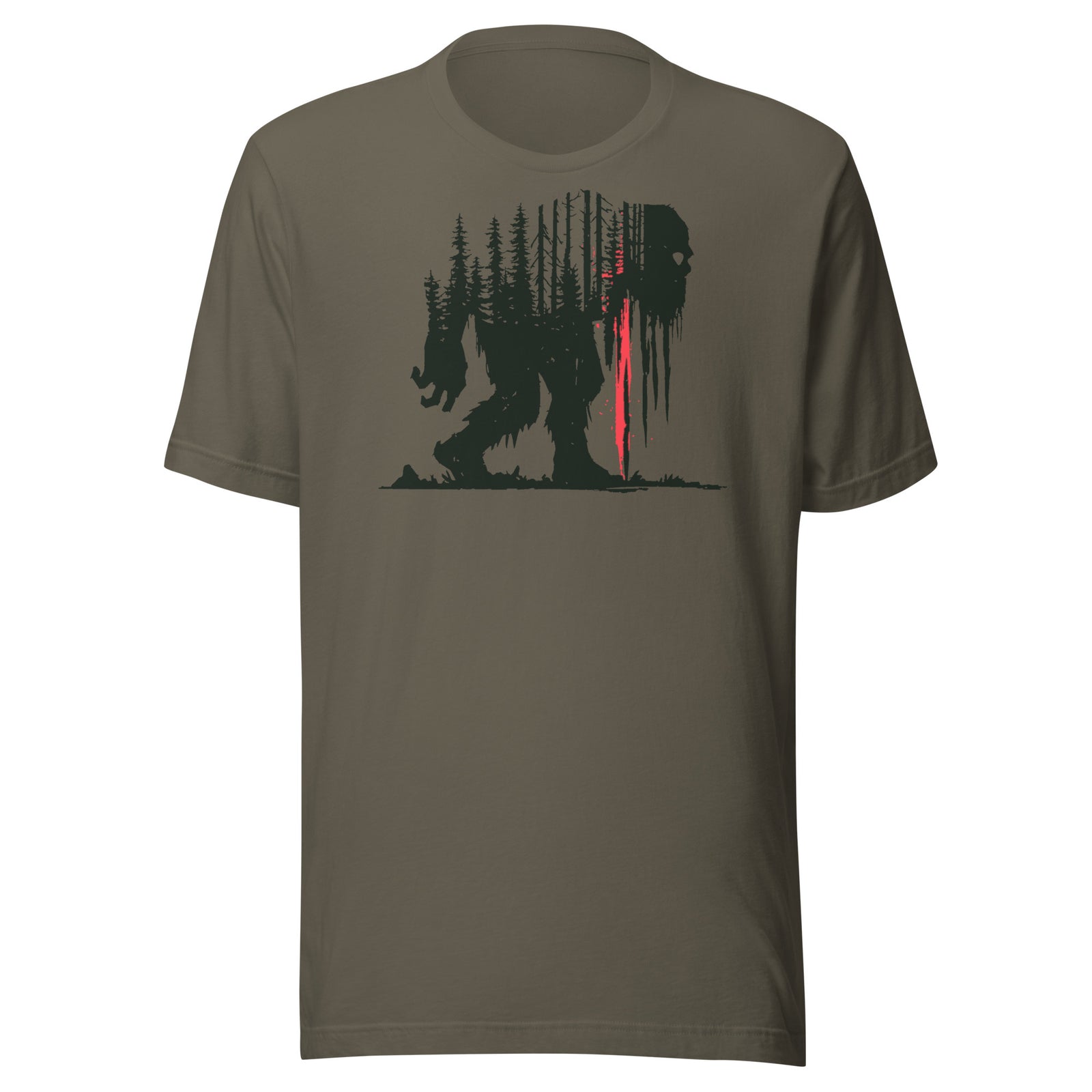 Sasquatch Forest Silhouette Bigfoot Graphic Shirt Graphic Tee — view 8