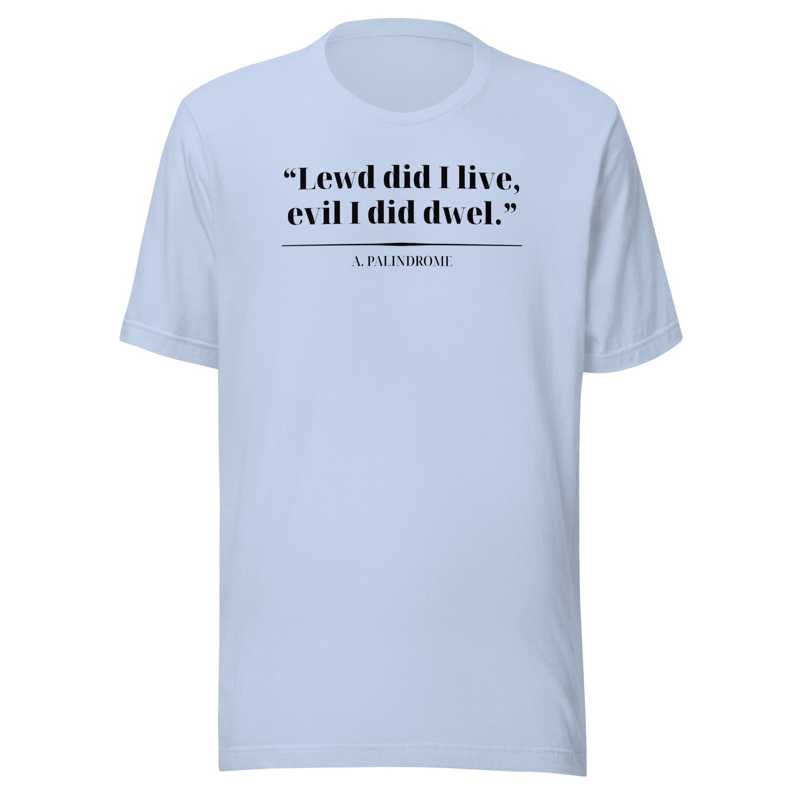 Product mockup Palindrome Literary Wordplay Tee — view 4