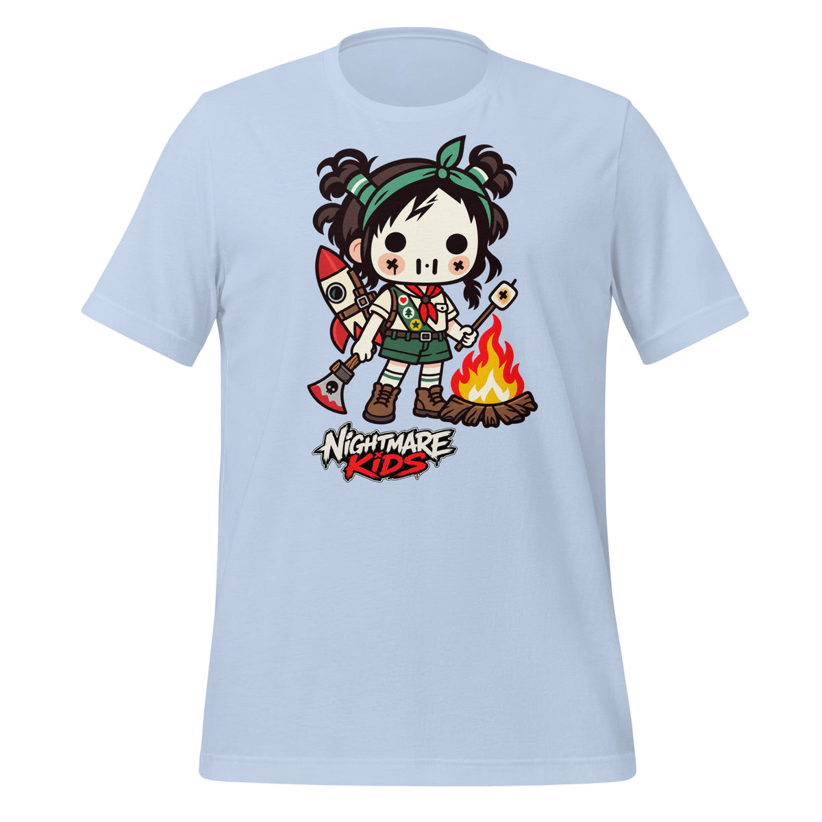 Nightmare Kids Ember Gurl Scout Campfire Shirt Graphic Tee — view 4