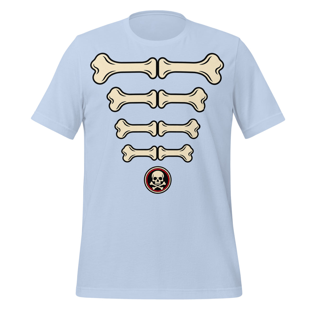 Bare Bones Ribs Stacked Skeleton T-Shirt Graphic Tee — view 4