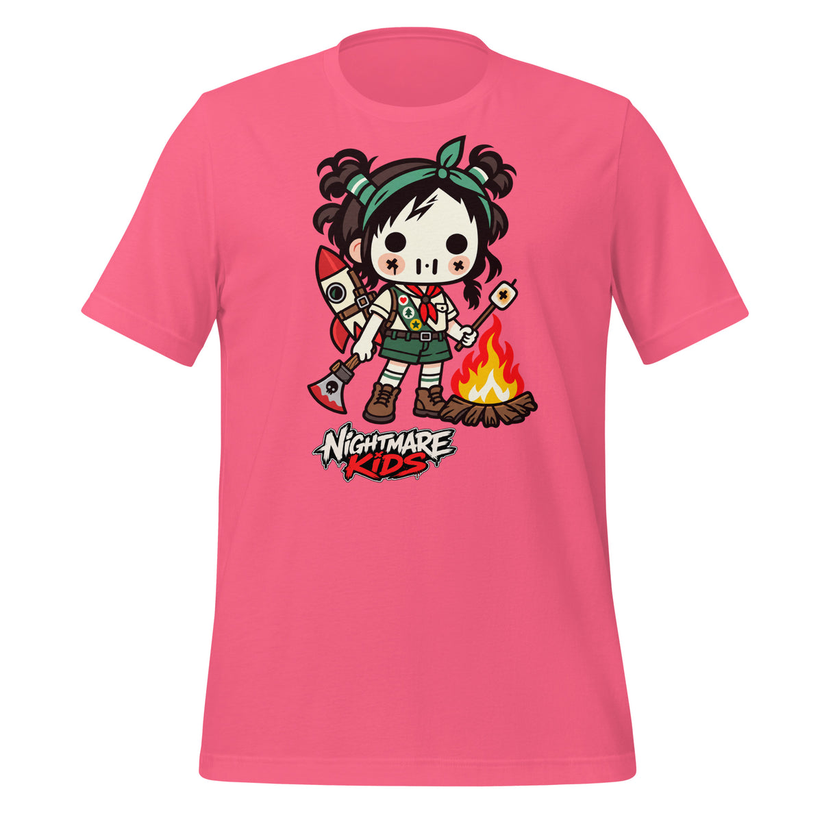 Nightmare Kids Ember Gurl Scout Campfire Shirt Graphic Tee — front view