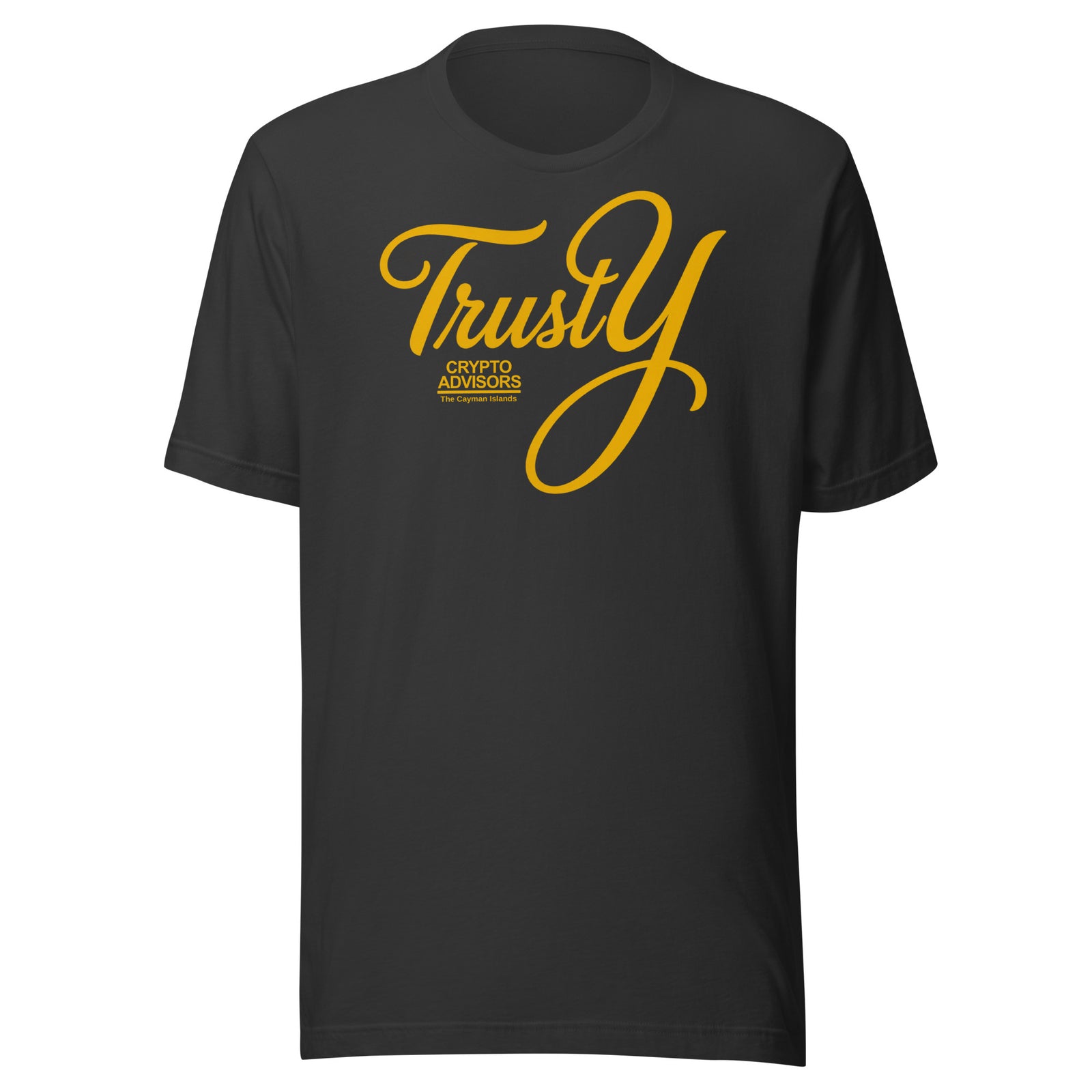 TrustY Crypto Advisors Cayman Islands Spoof T-Shirt Graphic Tee — view 3