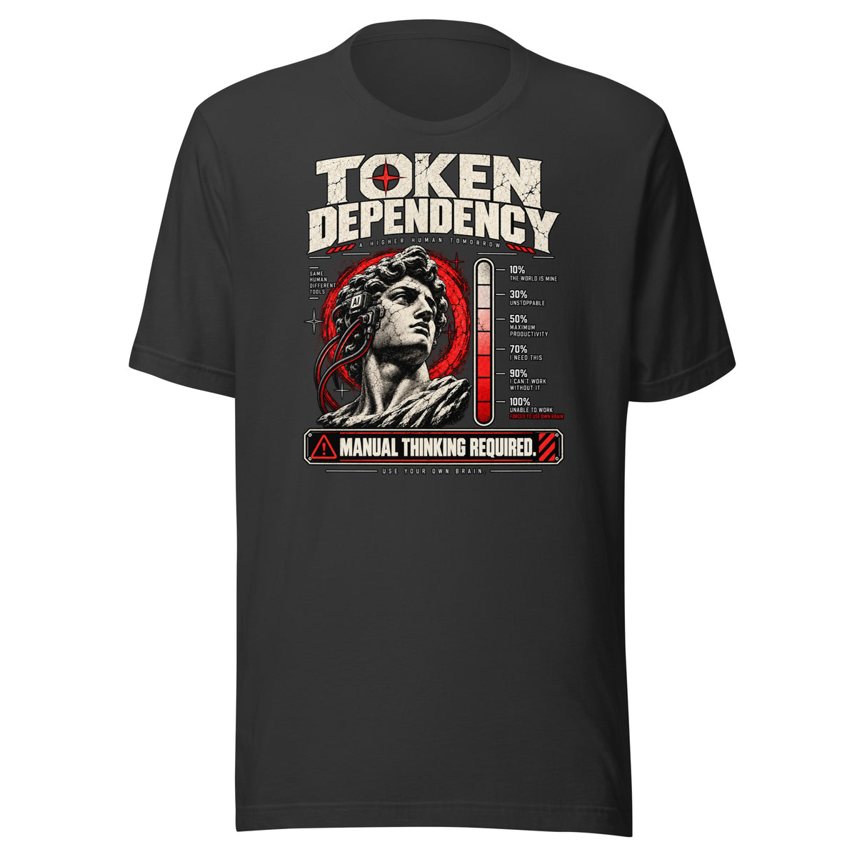 Token Dependency Manual Thinking Required AI Shirt Graphic Tee — view 4