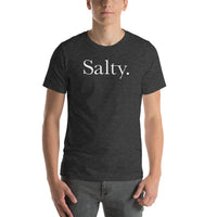 Salty T-shirt - Grey heather with white text