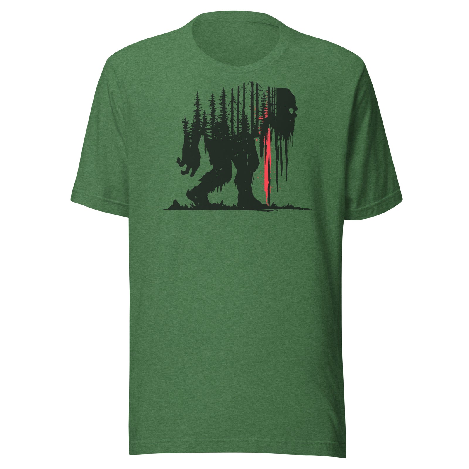 Sasquatch Forest Silhouette Bigfoot Graphic Shirt Graphic Tee — back view