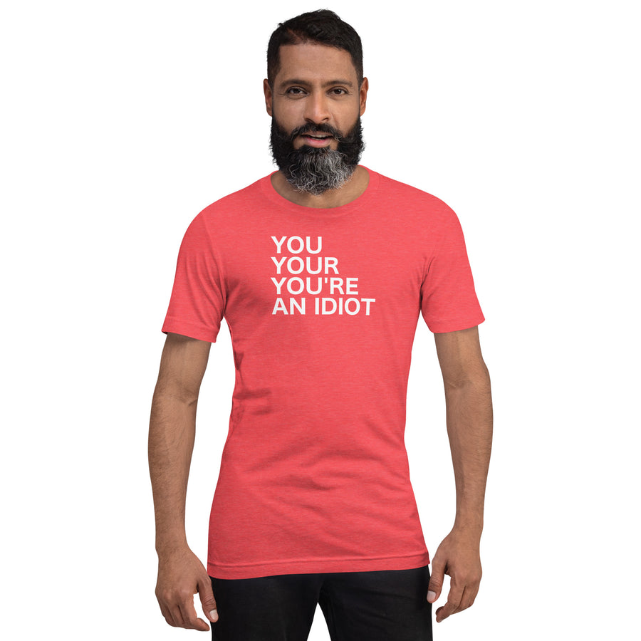 Product mockup Funny Grammar Graphic Tee — back view