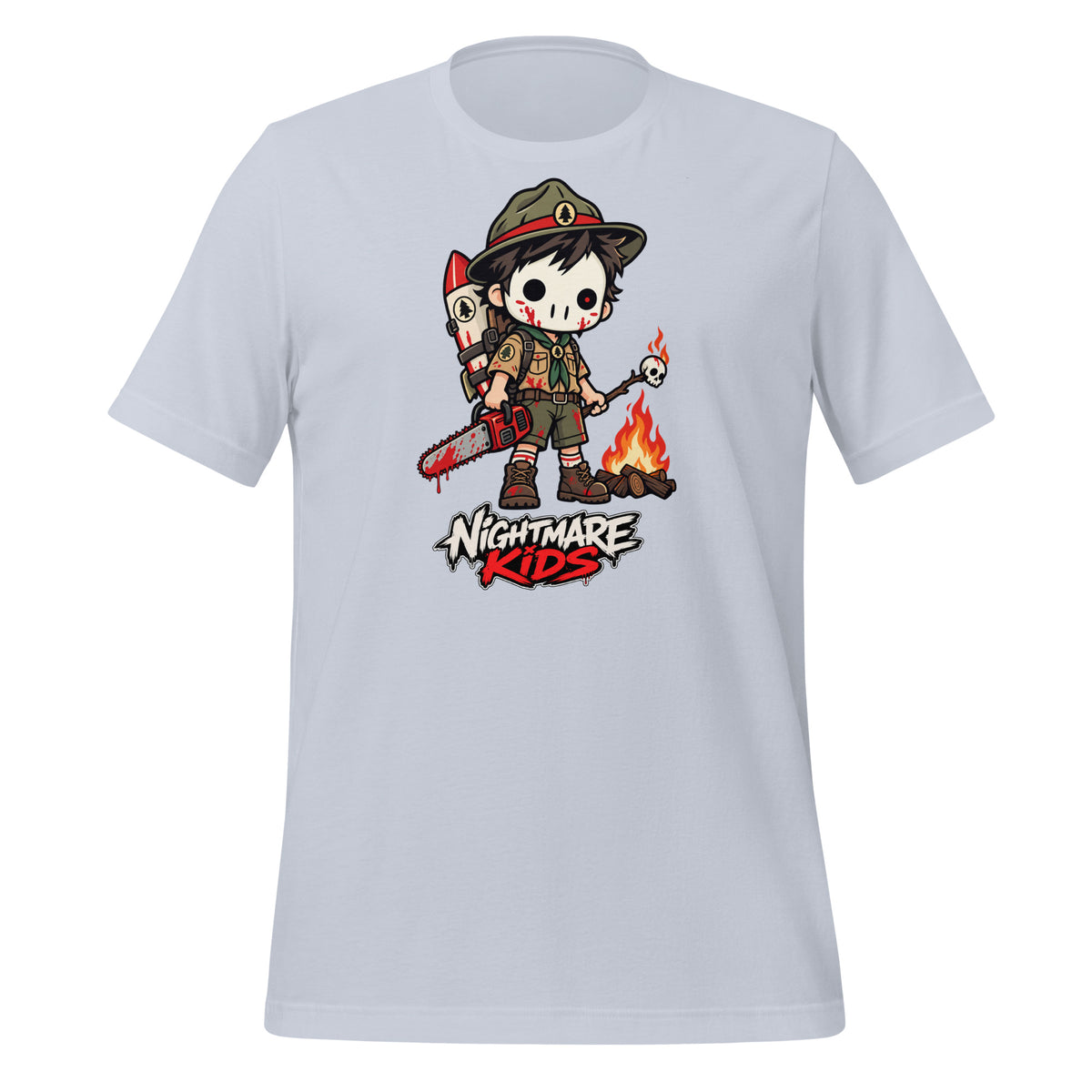 Nightmare Kids Camp Scout Chainsaw Shirt Graphic Tee — view 3