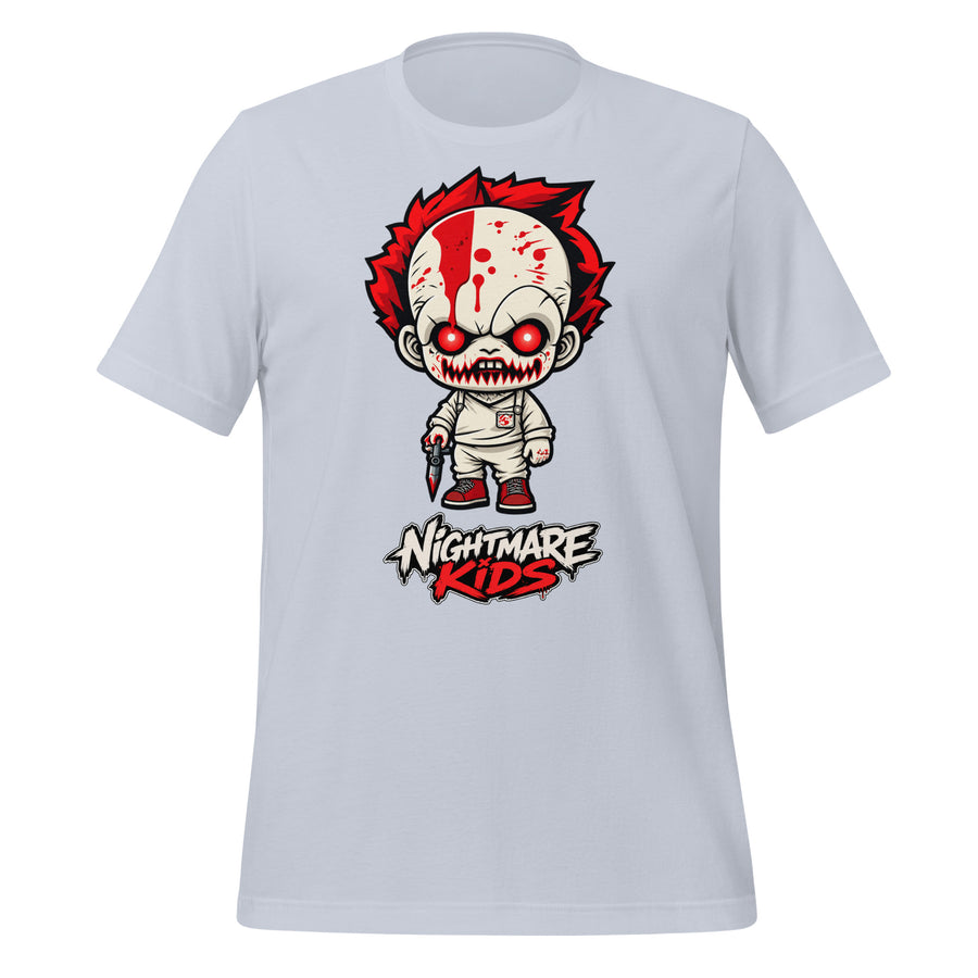 Nightmare Kids Bloody Clown Kid Splatter Shirt graphic tee — back view