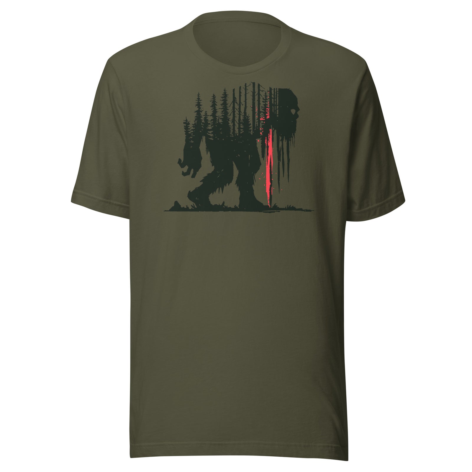 Sasquatch Forest Silhouette Bigfoot Graphic Shirt Graphic Tee — view 5
