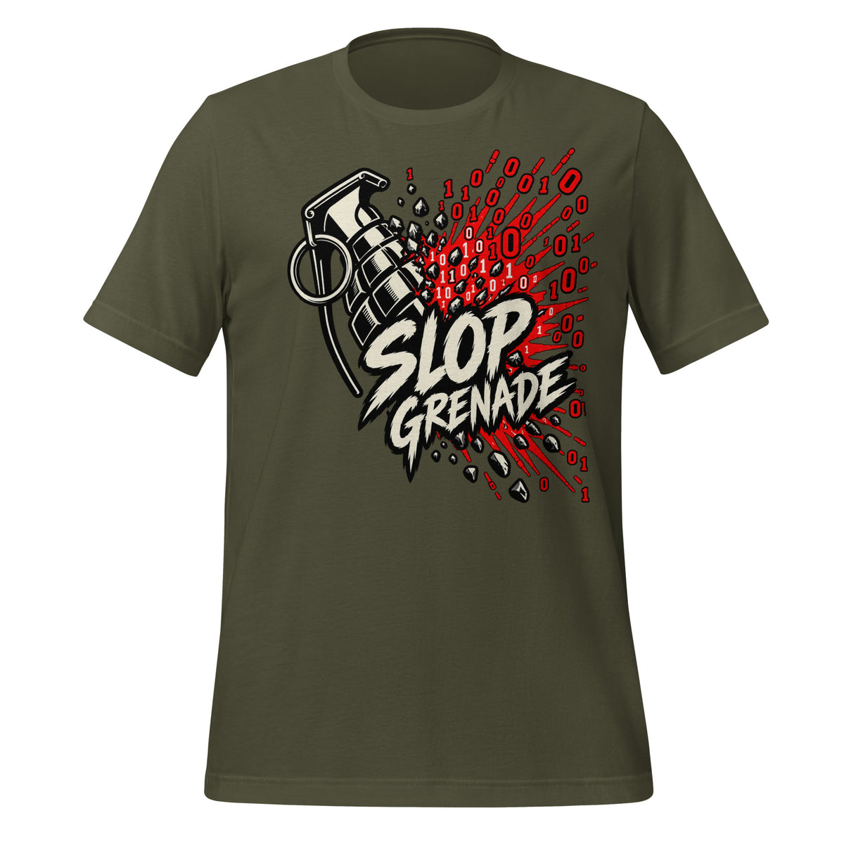 Slop Grenade AI Workplace  Shirt Graphic Tee — front view