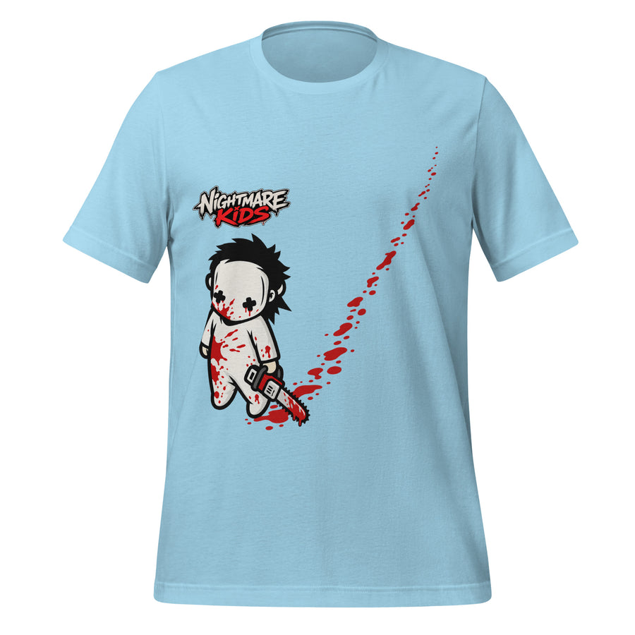 Nightmare Kids Rip Chainsaw Spray Shirt graphic tee — back view