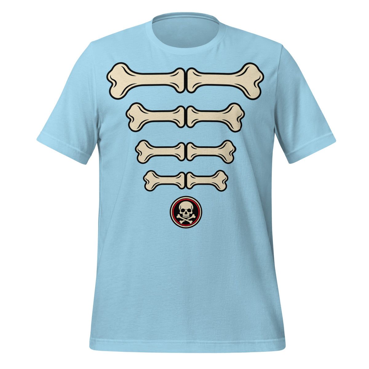 Bare Bones Ribs Stacked Skeleton T-Shirt Graphic Tee — view 3