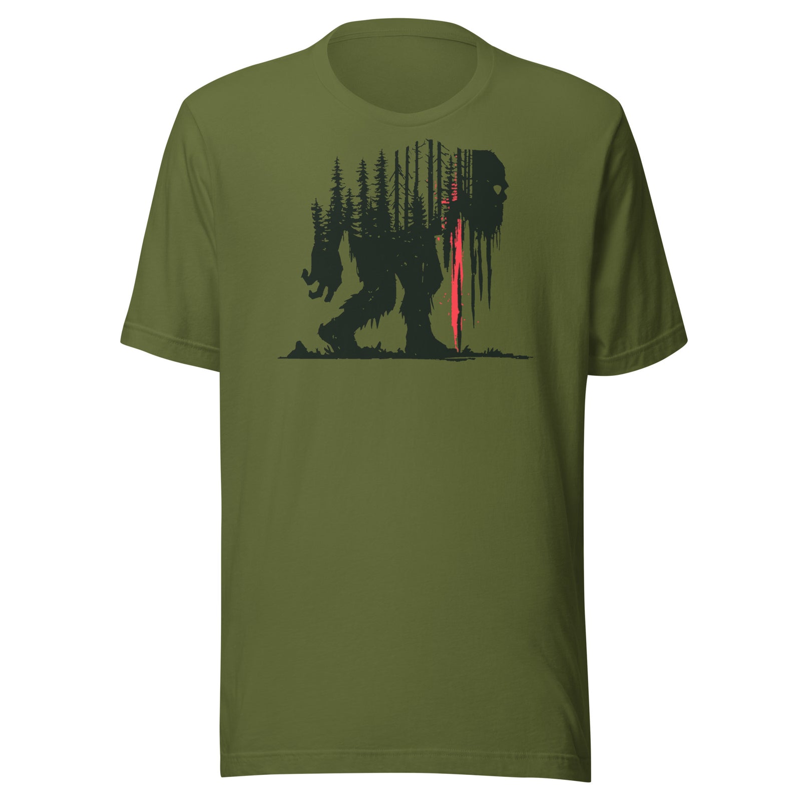 Sasquatch Forest Silhouette Bigfoot Graphic Shirt Graphic Tee — view 9
