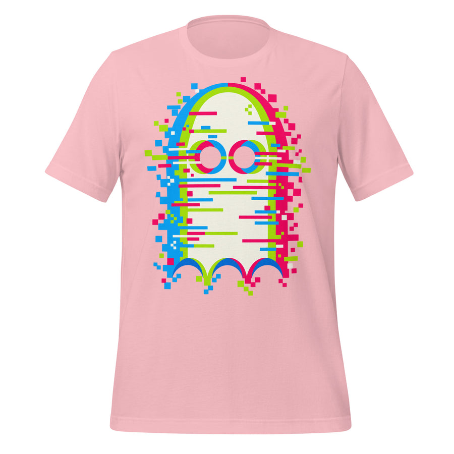 Glitch'd Pixel Ghost Error Shirt graphic tee — back view