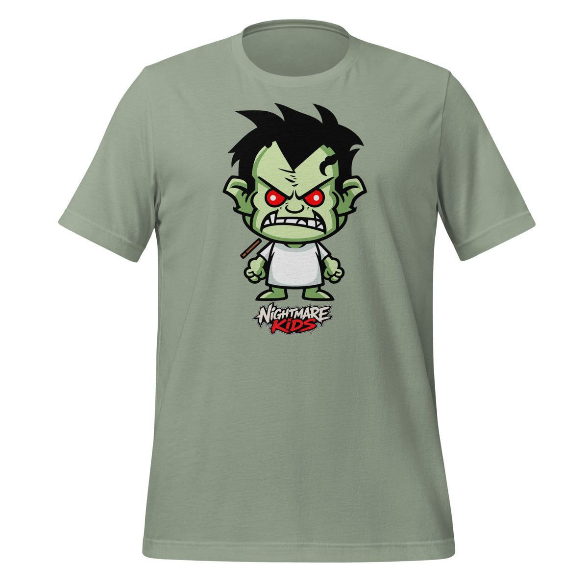 Nightmare Kids Grit Green Monster Kid Shirt Graphic Tee — front view