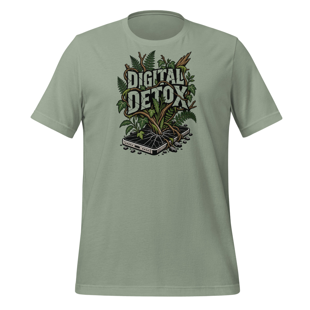 Digital Detox Nature Over Digital Shirt Graphic Tee — back view